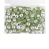 BetterJonny 200Pcs Dark Green 10mm Round Rondelle Spacer Beads, Rhinestone, Metal, Crystal Bead Spacers for Jewelry Making, Neck