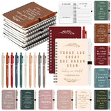 Kosiz 10 Sets Christian Bulk Gifts Bible Verse Prayer Notebook with Ballpoint Pen Spanish Cristiano Bible Study Journal Church S
