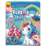 8 Packs Poke in Crafts Art Kits for Girl, Unicorn Mermaid Mess Free Kids Paper Craft Kits, Birthday Gift for Girls 4 5 6 7 8 9 