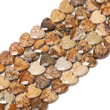 Nitopupu 22pcs Faceted Heart Bead Natural Picture Stone Beads 8mm Crystals and Healing Stones for Jewelry Making Supplies,Friend