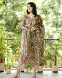 Gosriki Women'S Cotton Blend Straight Printed Kurta With Pant & Dupatta (Uskana Beige-Gs_M_Cream_Medium),Cream,,B0D9W9VWMJ