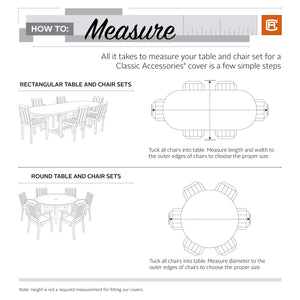 Classic Accessories Terrazzo Round Patio Table & Chair Set Cover, Large