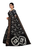 Anni Designer Women'S Linen Cotton Printed Saree With Blouse Piece (Farha Black_Black),Black,Free,Linen,Printed,With Blouse Piece