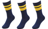 Pinkit MenS Formal Cotton Crew Socks Blue (Pack Of 3)