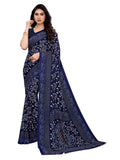 Satrani Women's Polyester Saree (2041ST575_Navy Blue)