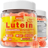 Sugar-Free Lutein Zeaxanthin Supplements Gummies (25mg) Vitamins A, C, E, Bilberry, Astaxanthin - Coconut Oil for Better Absorpt
