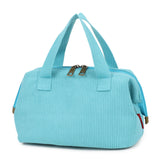 Smrcom Makeup Bag Cosmetic Bag For Women Girl Travel Makeup Bag Toilet Bag Zipper Organizer Bag Waterproof (Corduroy blue)