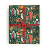 REVEL & Co Lumberjack Folded Christmas Wrapping Paper, 2 Feet x 10 Feet Folded Holiday Giftwrap with Lumberjack, Plaid, Flannel,