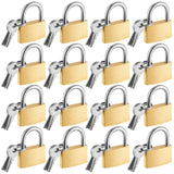 Kenning 16 Pcs Solid Keyed Alike Padlocks 1.18 Solid Brass Padlock with Key Weatherproof Luggage Locks Suitcase Lock Wide Body w