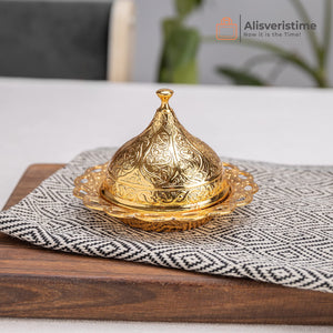 Alisveristime 6-Piece Set Turkish Espresso Coffee Cups with Saucer, Lid, Traditional Ottoman Tulip Motif (Multiple Color Variati