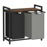 VASAGLE Laundry Hamper, Laundry Basket, Laundry Sorter with 2 Pull-Out and Removable Bags, Shelf, Metal Frame, 2 x 12.1 Gallons 
