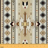 Erosebridal Rustic Western Aztec Fabric by The Yard,Geometric Diamond Upholstery Fabric for Chairs Sofa,Yellow Black Decorative 