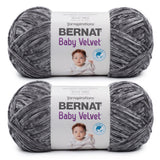 Bernat Baby Velvet BB Vapor Gray Yarn - 2 Pack of 300g/10.5 oz - 100% Polyester - #4 Worsted (Medium) - 492 Yards - Knitting/Cro
