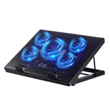 Kootek Laptop Cooling Pad, Laptop Cooler with 5 Quiet Fans for 12-17 Computer PC Notebook Gaming Laptop Fan, Height Adjustable L