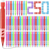Fuyoooo 250 Pcs Mini Mechanical Pencils Automatic Pencils with Erasers 0.7 mm Small Point for Writing Drawing Sketching Home Off