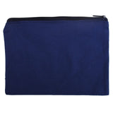 Threadart 10 Pack Canvas Pencil Pouch Navy with Zipper For Organization, Small Tools, Makeup Organizer Bag - 100% Cotton Canvas 