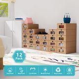 12 Pack Shoe Storage Bins, Waterproof Storage Boxes, Shoe Containers For Sneaker Display, Hat Organizer, Stack-able Cardboard Bo