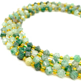 ABCGEMS Brazilian Green Strawberry Quartz Beads (A Revolutionary Cutting Technique Brings a More Dynamic Look to a Traditional C