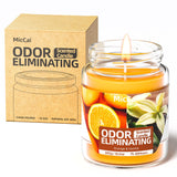 MicCai Orange & Vanilla Odor Eliminating Candles for Home Scented, Eliminates 99% of Pet, Smoke, Food and Other Smells Quickly, 