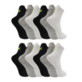 Xjarvis Rio Premium Cotton Ankle Socks For Men And Women Sports Socks| Ideal For Running | Cycling & Gym | Odour Free Solid Unisex Ankle Length Socks Pack Of 12 (Black/Grey/White),0,,B0DBLWLFJG