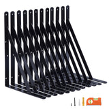 NEODROP 12-Pack 16 Inch Heavy Duty Shelf Brackets, Thicken Wall Bracket for Garage Floating Storage Shelves, 90 Degree Triangle 