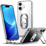 Shields Up for iPhone 17 Case with Stand, Phone Case Clear with Double Ring Holder [Adjustable & Foldable] Shockproof Protective