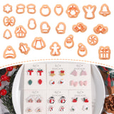 Puocaon Christmas Polymer Clay Cutters - 24 Pcs Mini Xmas Holiday Clay Cutters for Earrings Jewelry Christmas Tree Gingerbread M