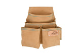 OX Tools OX-T264104 Trade Series Suede Leather Fastener Pouch - 4 Pockets, Multiple-Pockets, Heavy Duty Leather & Reinforced Riv