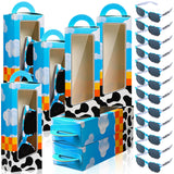 Relaxweex 12 Sets Cartoon Farm Party Favors Includes Cow Pattern Party Gift Boxes Blue Sky White Cloud Sunglasses DIY Christmas 