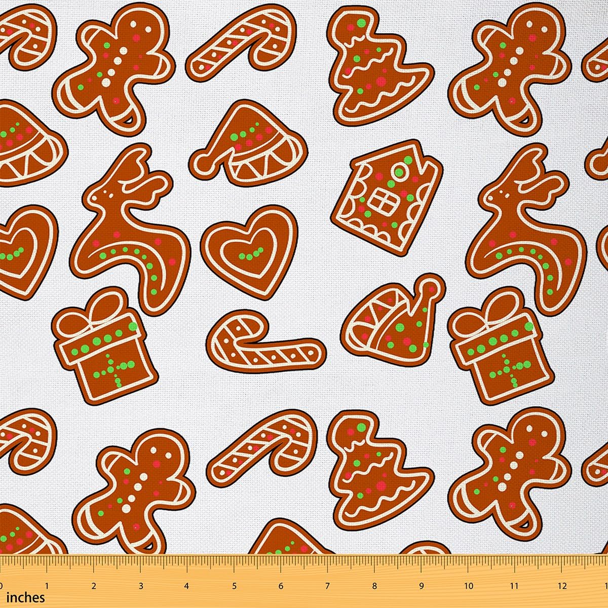 Feelyou Sweet Christmas Fabric by The Yard, Xmas Santa Claus Theme Upholstery Fabric for Chairs and Home DIY Projects, Christmas