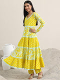 Libas Women'S Cotton Kurta Set (400365_Yellow_L)
