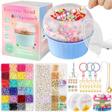 Hicdaw All-in-One Electric Bead Spinner with 7200 PCS Clay Beads for Necklaces and Bracelets, Efficient Jewelry Making Kit, Perf