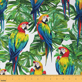 Parrot Upholstery Fabric by The Yard, Hawaiian Tropical Leaves by The Yard, Birds Floral Decorative Waterproof Outdoor Fabric, U