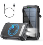 MOSKIZ Solar Charger Power Bank, 40000mAh Wireless Portable Charger QC3.0 PD 20W Fast Charging with USB-C in/Output, External Ba