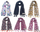 Fusfus WomenS Printed Chiffon Scarves And Stoles, Free Size(Multicolour, Fs831) Pack Of 6 (Multicolor4)