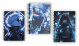 Graphic Word Anime Design Spiral Notebooks, Blue Theme Collection, A5 Size WireOBound Spiral Binding A5 Size 160 Pages Unrulle