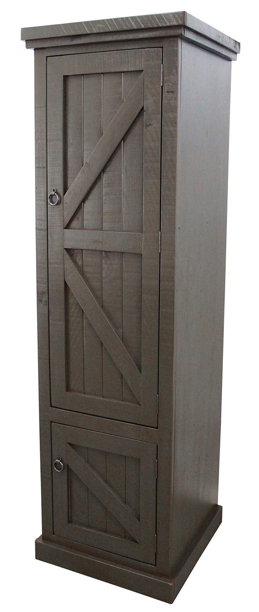 American Heartland Rustic Single Door Armoire, Rustic Grey