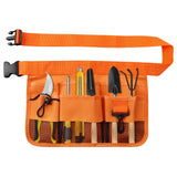 Geboor Gardening Tool Waist Bag Belt Heavy Duty Oxford Tool Apron with 7 Pockets of Different Sizes and Depth (Orange)