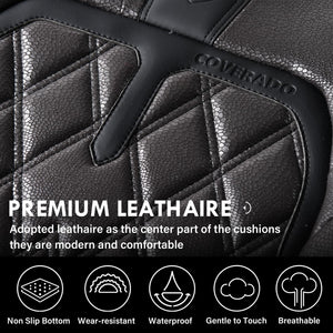 Coverado Car Seat Covers Front Seats, 2 Pack Waterproof Leather Seat Covers for Cars, Luxury Car Seat Protector, Anti-Slip Desig