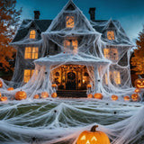 Land Guard 1000 sqft Spider Web, Bonus with 50 Artificial Spiders, Fabric Spider Webbing, Cobweb Halloween Decor for Indoor and 