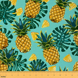 Tropical Pineapple Upholstery Fabric for Chairs Couch, Summer Palm Leaves Outdoor Fabric by The Yard, Summer Fruit Botanical Dec