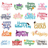 Whaline 18Pcs Word Metal Die Cut Autumn Halloween Greetings Words Cutting Dies Celebration Embossing Stencils for Thanksgiving C