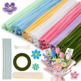 Caydo 500 Pieces Pipe Cleaners Flower Set, Chenille Stems, Pipe Cleaner Craft Supplies Bulk Fluffy Fuzzy Sticks for DIY Art Proj