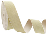 Glitter Yellow Knit Elastic Band for Sewing 1-1/2inch 5 Yards Metallic Gold Ribbon Trims Spool Non-Slip Heavy Elastic Stretchy S