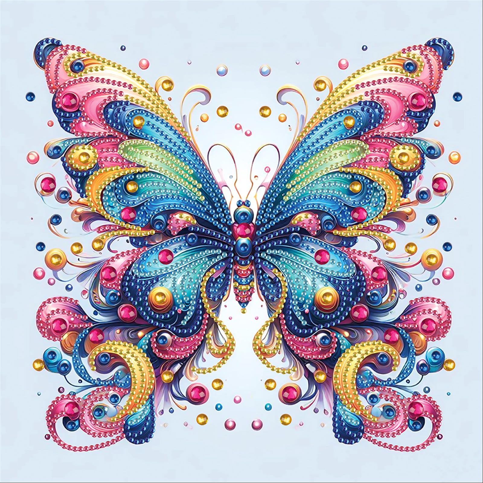 MVVMTOP Diamond Painting Art Kit, DIY Butterfly 5D Special Shape Crystal Diamond Partial Diamond Painting Mosaic Making Craft, S