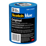 ScotchBlue Original Multi-Surface Painters Tape, 2 Inch Wide (1.88 In. x 60 Yds), 3 Rolls, Blue Paint Tape Protects Surfaces and