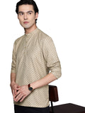 Manyavar Men's Short Kurta, Full Sleeves Mandarin Collar Ethnic Waist Length Kurta Only, Kurta for Festival, Wedding, Party, Ann