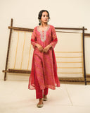 Anni Designer Women'S Rayon Blend Straight Embroidered Kurta With Pant & Dupatta (Nini-Multi_L_Multicolor_Large),Multicolour,L,,,