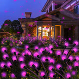 Kohlrabi Solar Garden Lights Outdoor, 6 Pack 60 LED Pink Firefly Lights Waterproof, Sway by Wind, Solar Swaying Light for Yard P