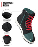 BORLENI Motorcycle Riding Shoes Road Street Motocross Protective Boots for Men, Casual Breathable Powersports Shoes